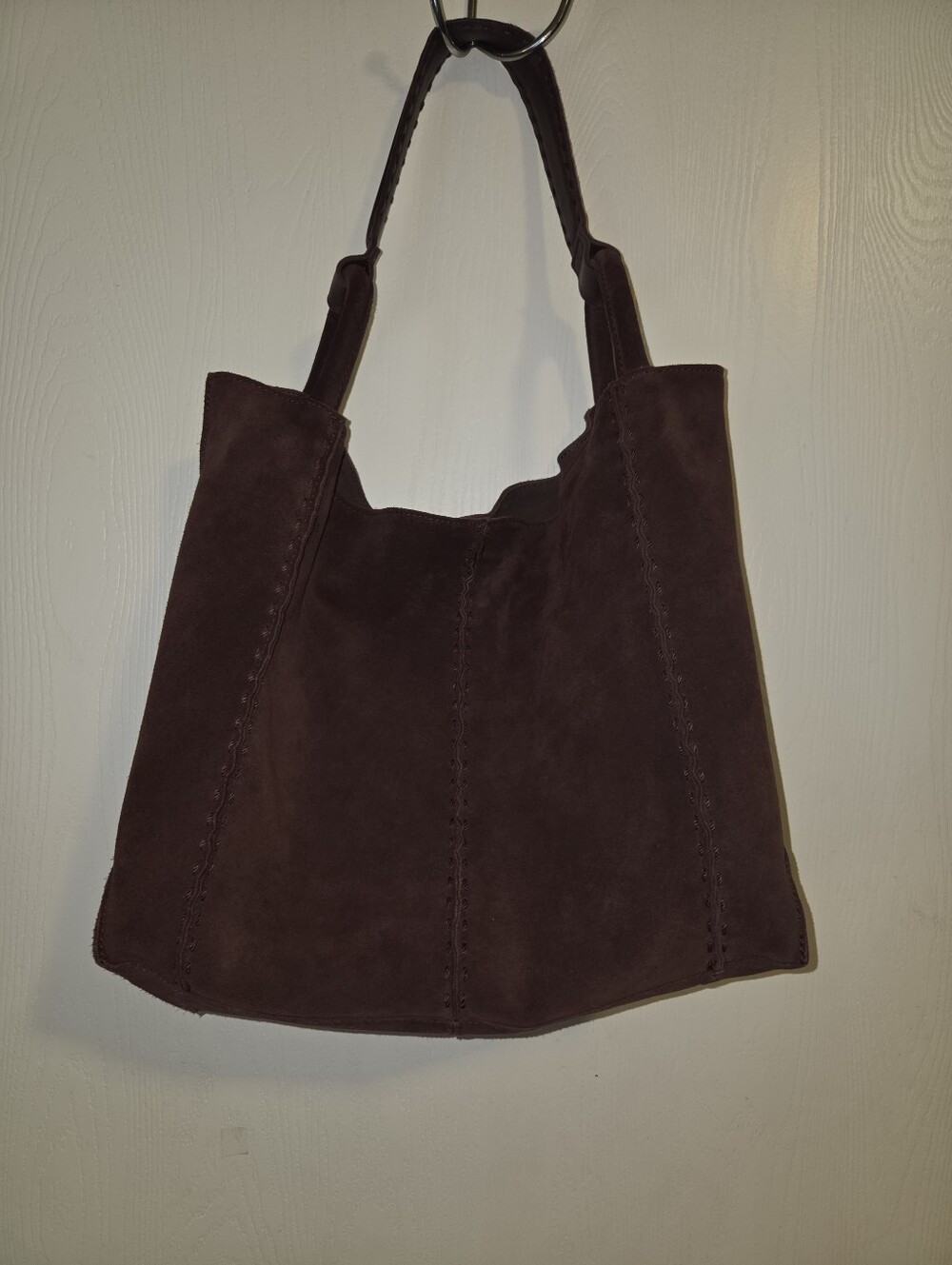 The Sak Los Feliz Large Tote Suede Hobo Bag in Dark Brown - Picture 16 of 16